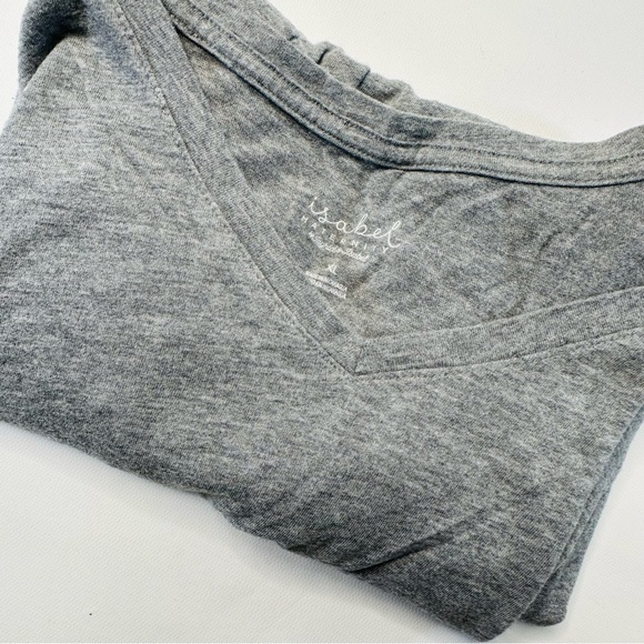 Ingrid and Isabel Maternity T Shirt Womens Large Grey VNeck Stretch Soft Comfort - Picture 5 of 10